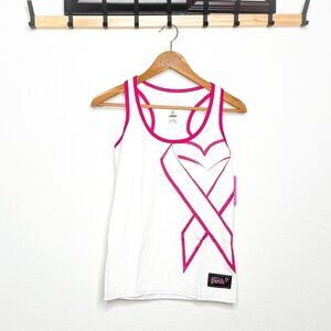 Zumba Women's Party in Pink Groove for the Cure Racerback Tank Top XS White